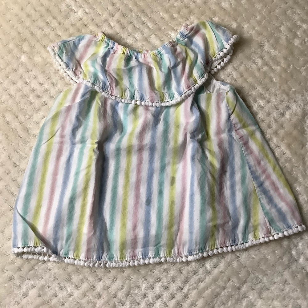 Little Me Pastel Stripped Shirt 9 Months 9M